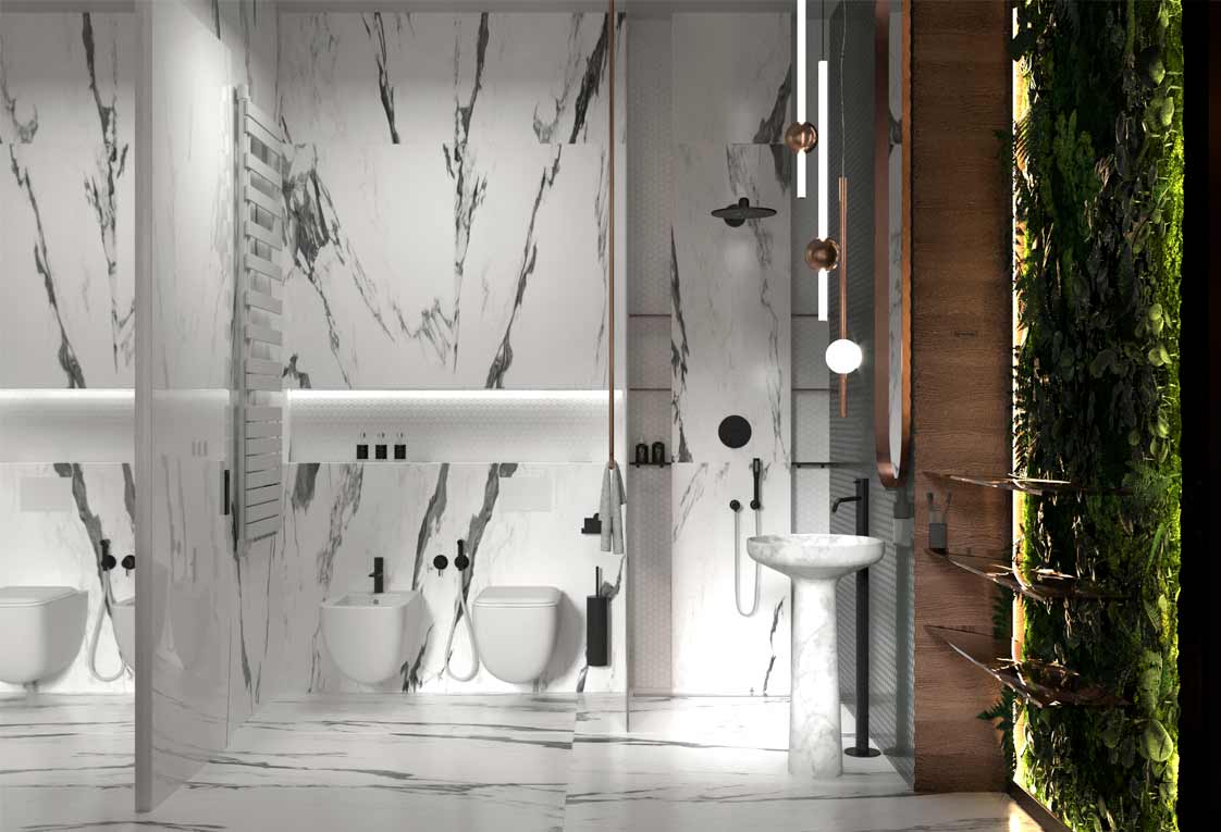 Частный дизайнер интерьера предлагает идеи дизайна совмещенного санузла в ванной комнате