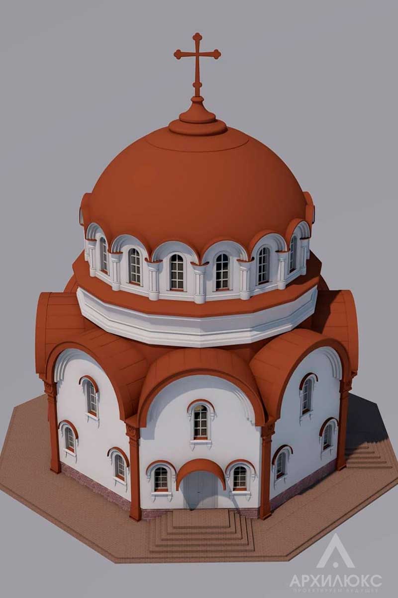 Проект храма с круглой крышей