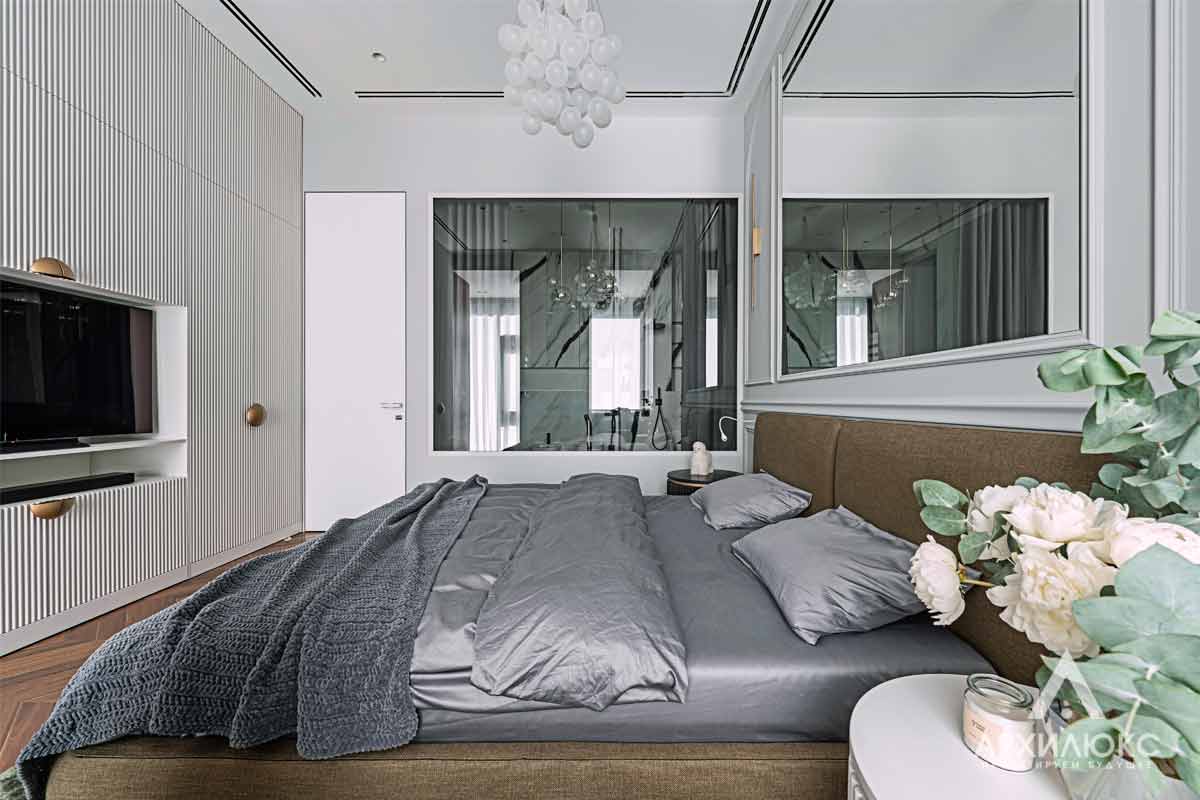 Дизайн комнаты в серых тонах, интерьер в серых тонах