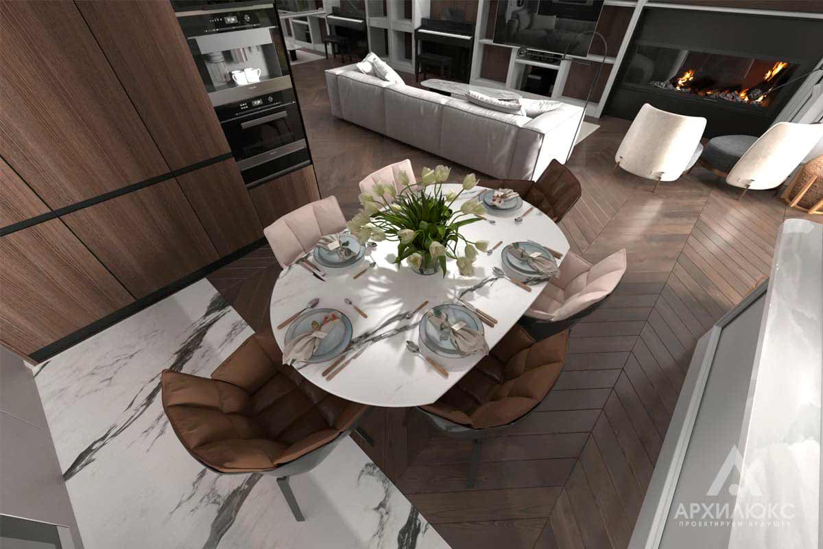 Кухня гостиная дизайн – визуализация интерьера